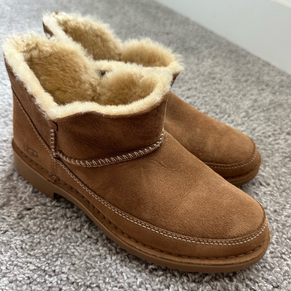 UGG Shearling-Lined Brown Suede Boots